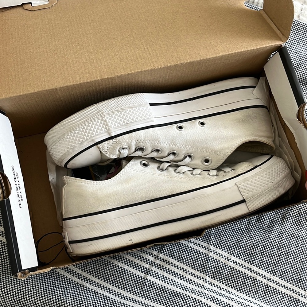 White platform converse
